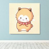 かわいい動物のプリント キャンバスプリント (インサイチュ (ウッドフロア))
