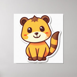 かわいい動物のプリント キャンバスプリント
