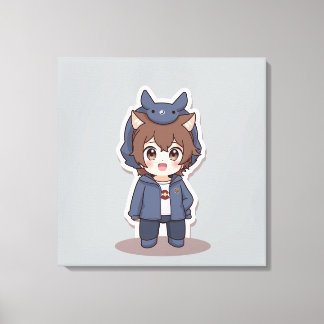 かわいい動物のプリント キャンバスプリント