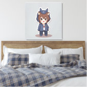 かわいい動物のプリント キャンバスプリント (インサイチュ (寝室))