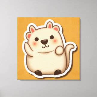 かわいい動物のプリント キャンバスプリント