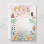 かわいい動物のベイビーシャワーパーティーへの招待状 招待状 (裏面)