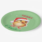 かわいい動物のベビーのシックなサンタクリスマスコスチューム ペーパープレート (アングル)