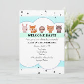 かわいい動物のベビーシャワー招待状 招待状 (スタンド正面)