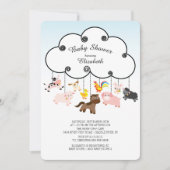 かわいい動物のベビーシャワー招待状 招待状 (正面)