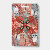 かわいい動物のベビーシャワー招待状 赤と青 バッジ (裏面)