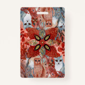 かわいい動物のベビーシャワー招待状 赤と青 バッジ (裏面)