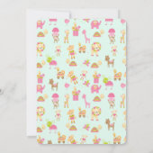 かわいい動物のベビーシャワー 招待状 (裏面)