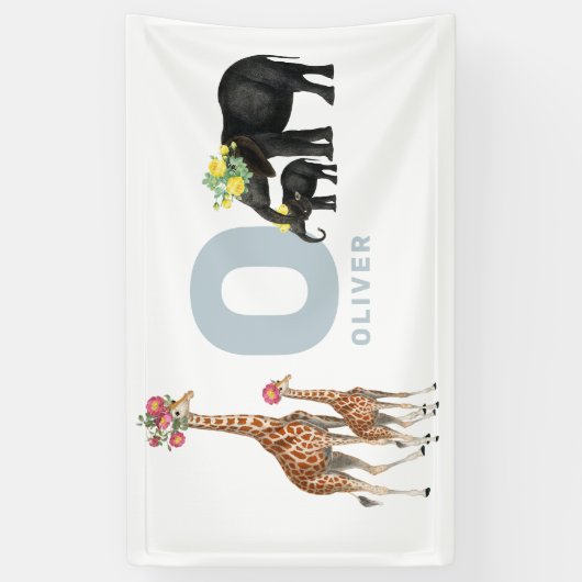 かわいい動物のベビー子供部屋キッズルームウォールデコル 横断幕 (縦)