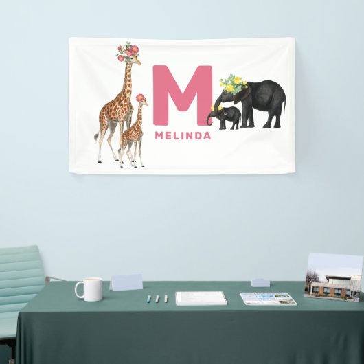 かわいい動物のベビー子供部屋キッズルームウォールデコル 横断幕 (トレードショー)