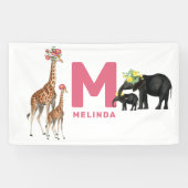 かわいい動物のベビー子供部屋キッズルームウォールデコル 横断幕 (横)