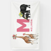 かわいい動物のベビー子供部屋キッズルームウォールデコル 横断幕 (縦)