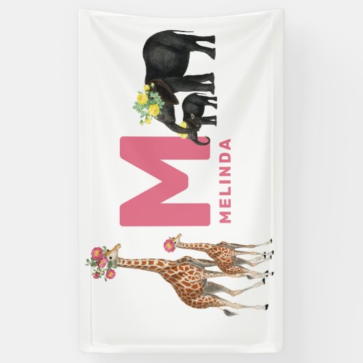 かわいい動物のベビー子供部屋キッズルームウォールデコル 横断幕 (縦)