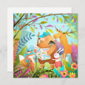 かわいい動物のホリデーカード シーズンカード (正面/裏面)