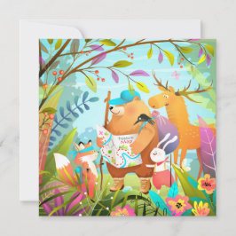 かわいい動物のホリデーカード シーズンカード