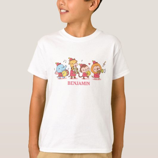 かわいい動物のマーチングバンド Tシャツ (正面)