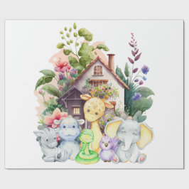 かわいい動物のラッピングペーパー ラッピングペーパー