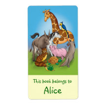 かわいい動物のラベル(本)