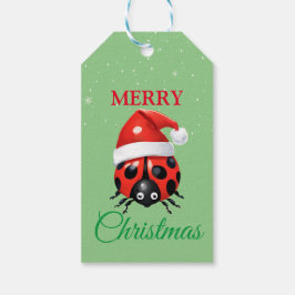 かわいい動物のレディーバグのサンタクリスマスコスチューム ギフトタグ