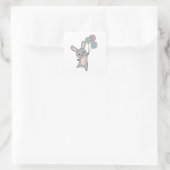 かわいい動物の上にバニーフライ子供へバルーン スクエアシール (バッグ)