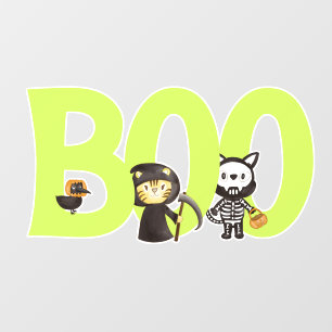 かわいい動物の不気味なハロウィーン ウィンドウサイン