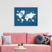 かわいい動物の世界地図 キャンバスプリント (インサイチュ (リビング))