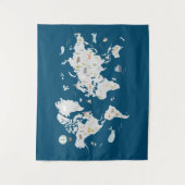 かわいい動物の世界地図 タペストリー (正面)