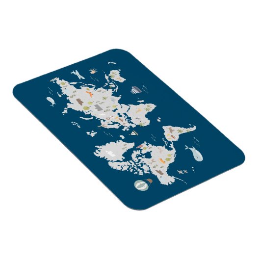 かわいい動物の世界地図 マグネット (右側)