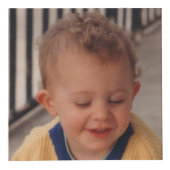 かわいい動物の写真名 幼稚園用 青 茶色 フォトキューブ (正面)