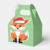 かわいい動物の冬のキツネサンタ・クリスマス フェイバーボックス (裏面サイド)