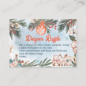 かわいい動物の冬のクリスマスおむつベビーシャワー エンクロージャーカード (正面)