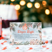 かわいい動物の冬のクリスマスおむつベビーシャワー エンクロージャーカード