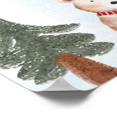 かわいい動物の冬のクリスマスベビーシャワーへようこそ ポスター (角)