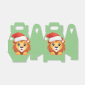 かわいい動物の冬のライオンはサンタのクリスマスを切る フェイバーボックス (折り畳みなし)