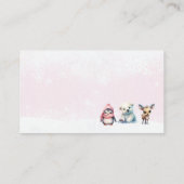 かわいい動物の冬の赤ちゃん女の子シャワーブックリクエスト エンクロージャーカード (裏面)