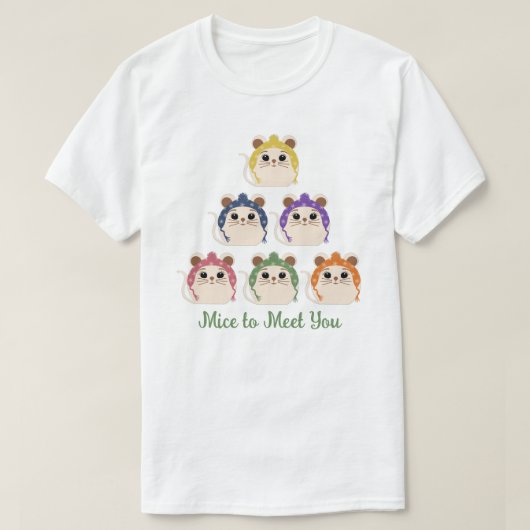 かわいい動物の出会いのネズミTシャツ Tシャツ (デザイン正面)