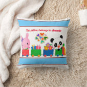 かわいい動物の列車 クッション (ブランケット)