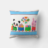 かわいい動物の列車 クッション (裏面)