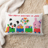 かわいい動物の列車 ランバークッション (ブランケット)