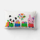 かわいい動物の列車 ランバークッション (裏面)