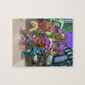 かわいい動物の友カラフル人 ジグソーパズル (横)