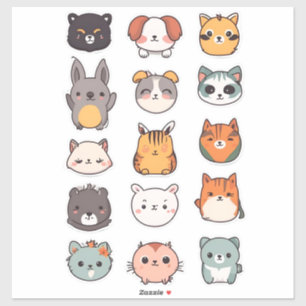 かわいい動物の友人のステッカーパック シール