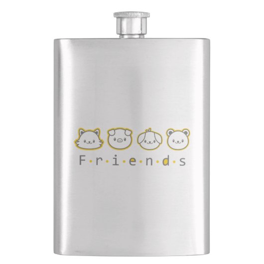 かわいい動物の友人顔ケースメイトiPhoneケースブー フラスク (正面)