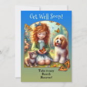 かわいい動物の友達がすぐに元気になる カード (正面)