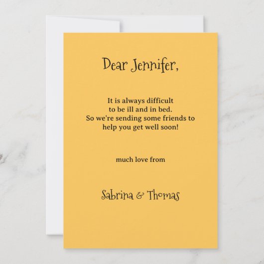 かわいい動物の友達がすぐに元気になる カード (裏面)