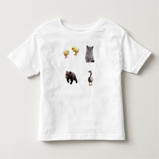 かわいい動物の友達の小さなクマの幼児Tシャツ トドラーTシャツ (正面)
