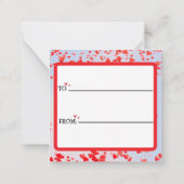 かわいい動物の友達ハッピーバレンタインデー ノートカード (裏面)