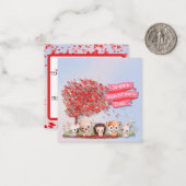 かわいい動物の友達ハッピーバレンタインデー ノートカード (正面/裏面インサイチュ)