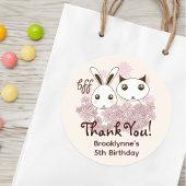 かわいい動物の友達永遠に女の子の子の党の好意 ラウンドシール