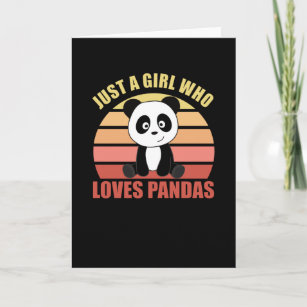 かわいい動物の女の子パンダを愛しているだけの女の子 カード